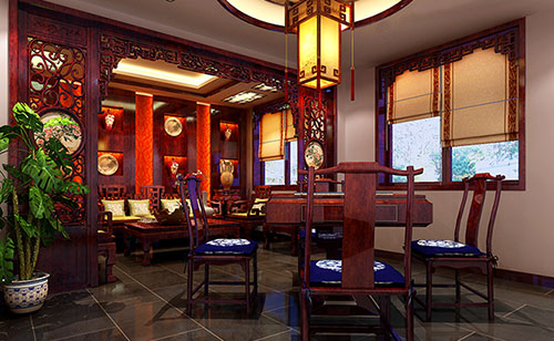 兰洋镇古典中式风格茶楼包间设计装修效果图